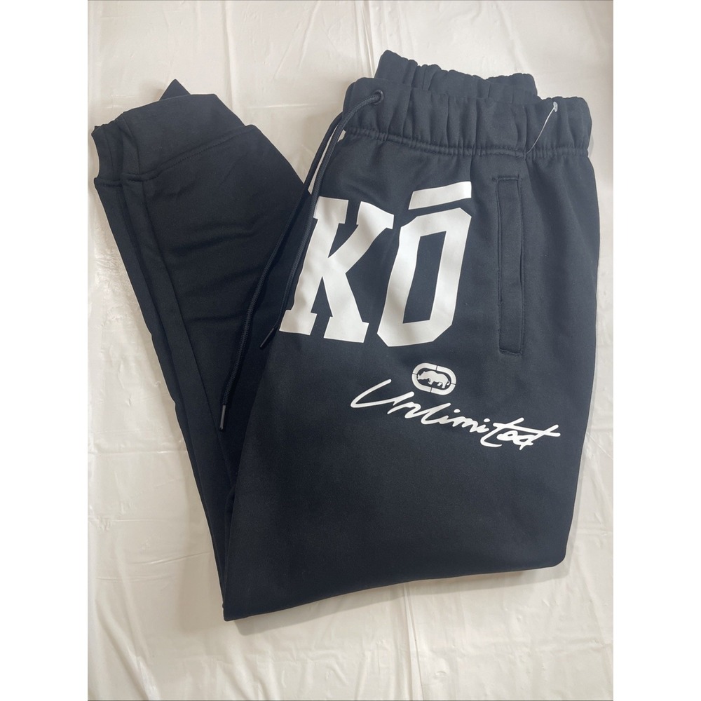 Eckō Unlimited Men's Black Jogger Sweatpants Size Medium Y2K NWOT